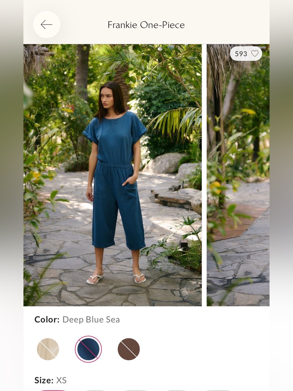 Free People Deep Blue Sea Cropped Jumpsuit
